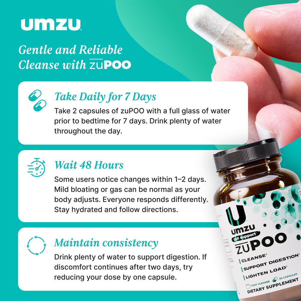 UMZU zuPOO nightly routine concept with water for overnight action.