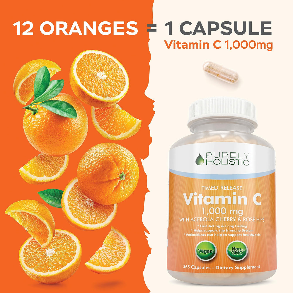 Unboxing Purely Holistic Vitamin C bottle during morning routine.