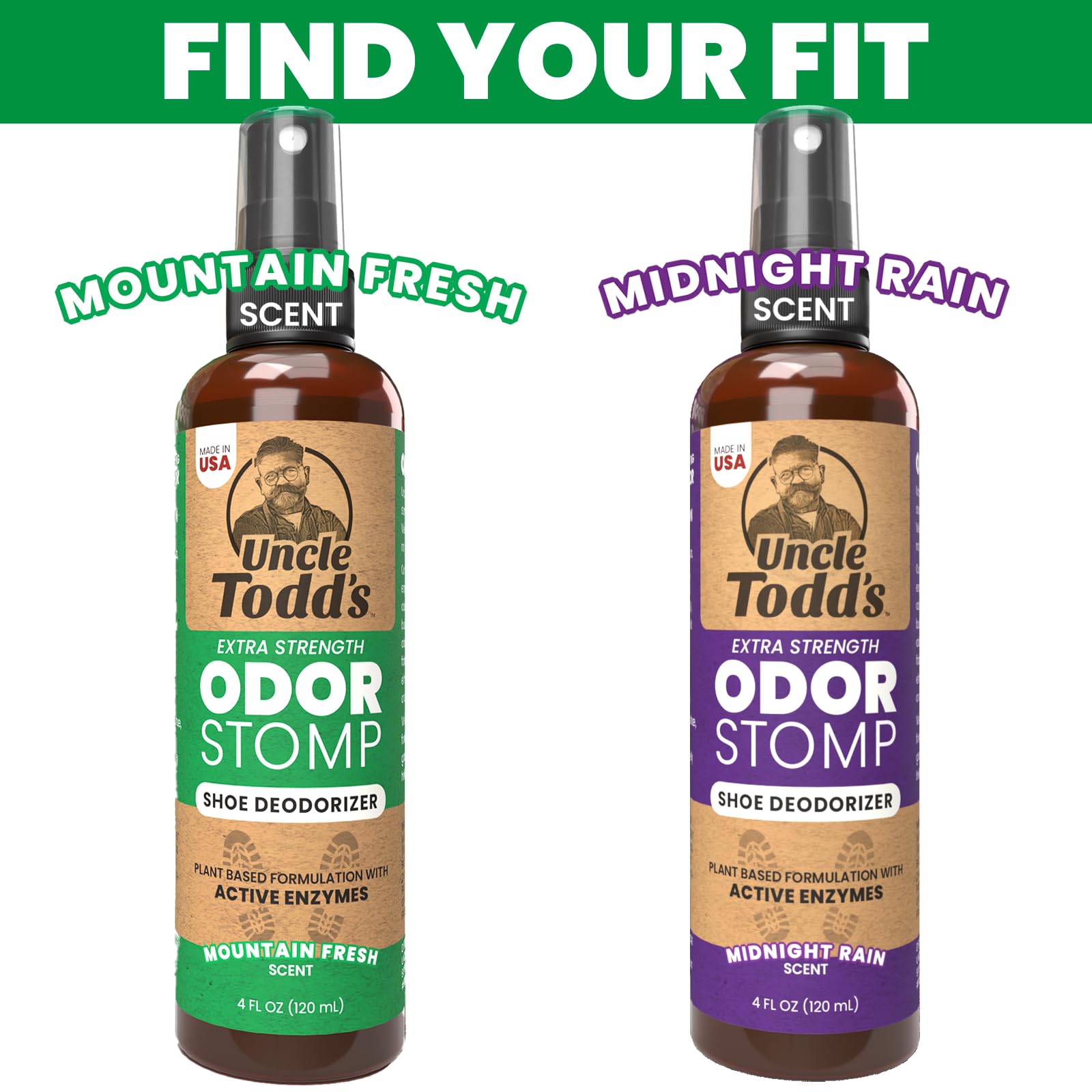 Enzyme action illustration in Uncle Todd's Odor Stomp deep deodorizing fibers
