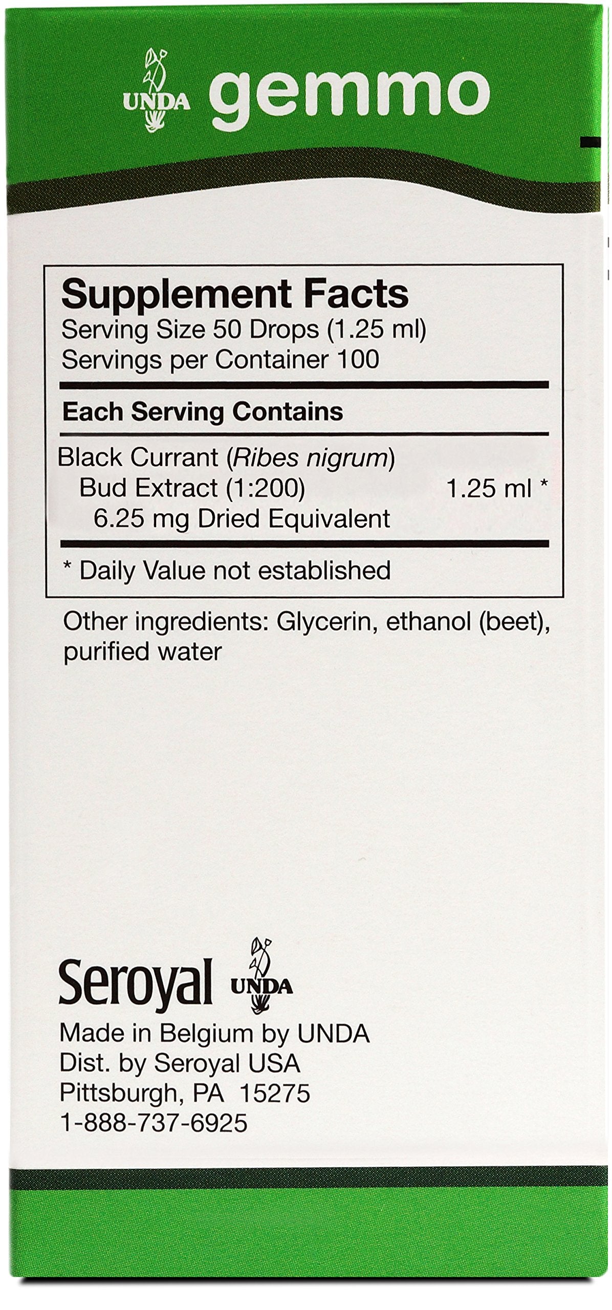 Close-up of UNDA label detailing biodynamic herbs for natural balance.