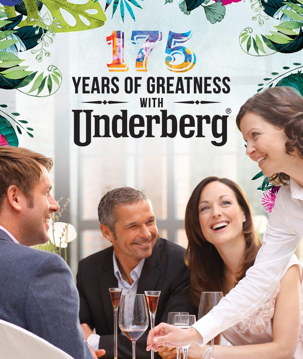 Underberg natural ingredients label highlights global botanicals.