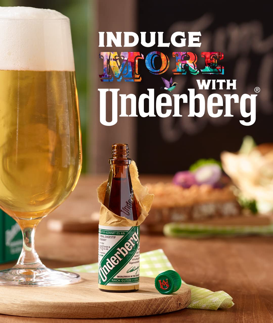 On-the-go single-serve Underberg bottle after a meal.