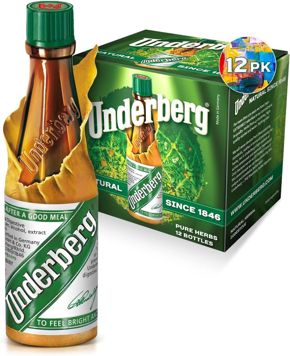 Underberg 12-pack, convenient portion-controlled evening ritual.