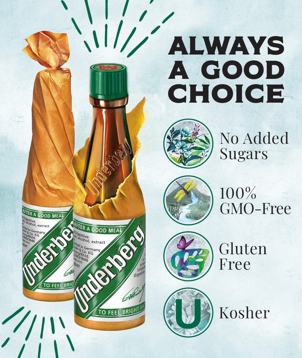 Underberg straw-paper wrap bottle ready for travel.