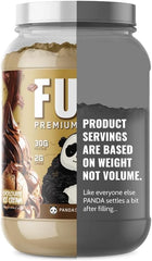 Collagen peptides in glass highlight Panda Fuel smooth texture for shakes