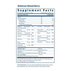 Unicity Balance Mixed Berry packaging highlights patented fiber matrix for appetite support.