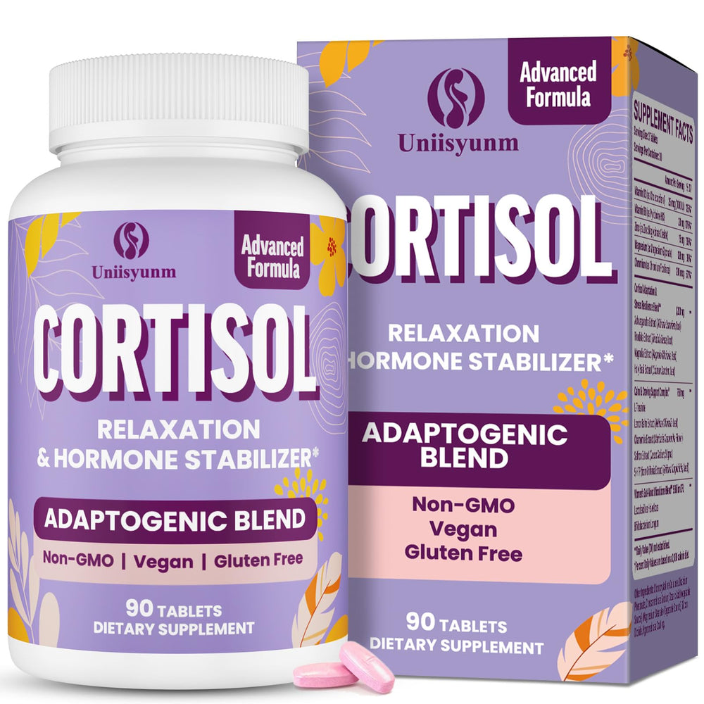 Uniisyunm Cortisol 90 tablets image indicates extended-use practicality.
