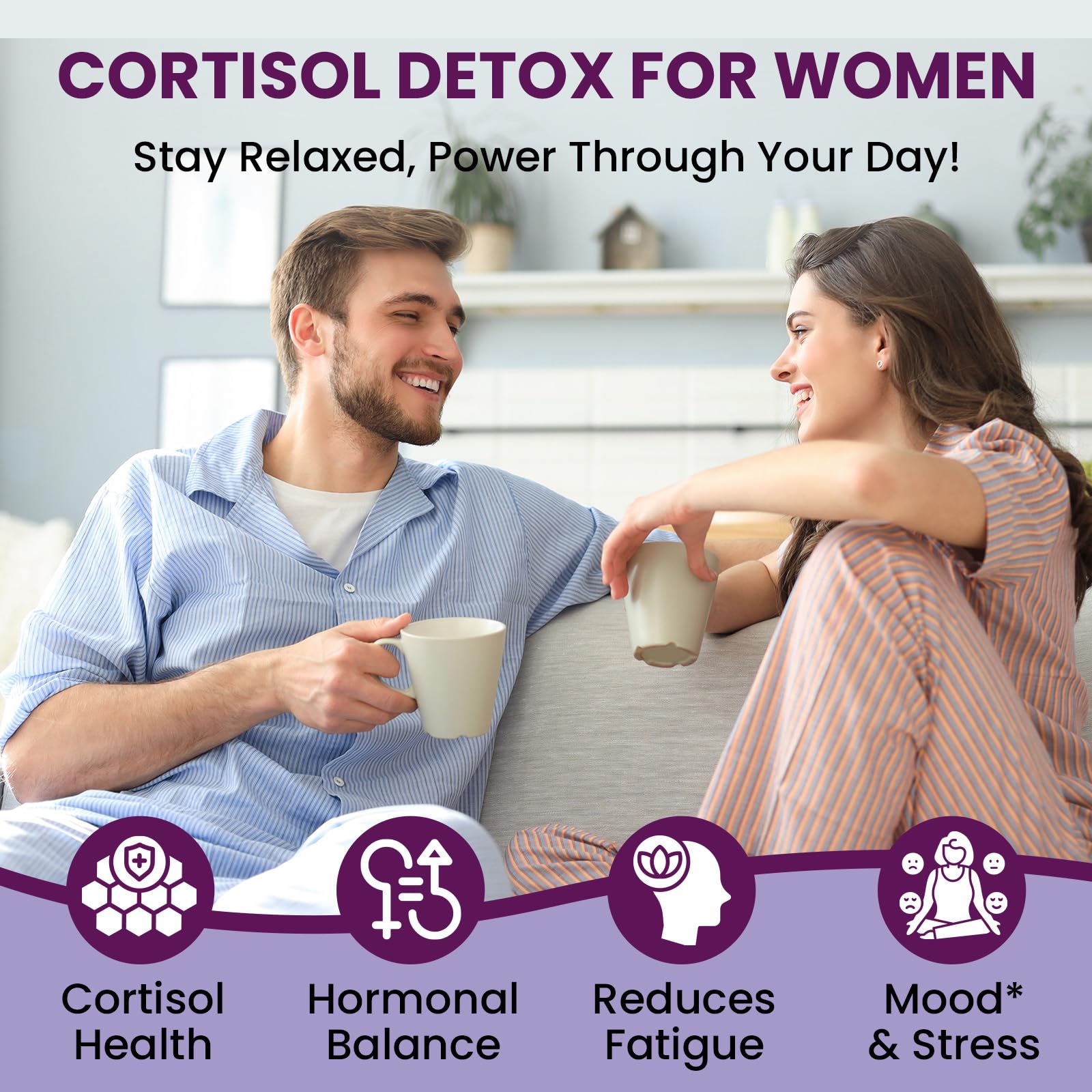 Uniisyunm Cortisol bottle with water demonstrates easy daily intake.