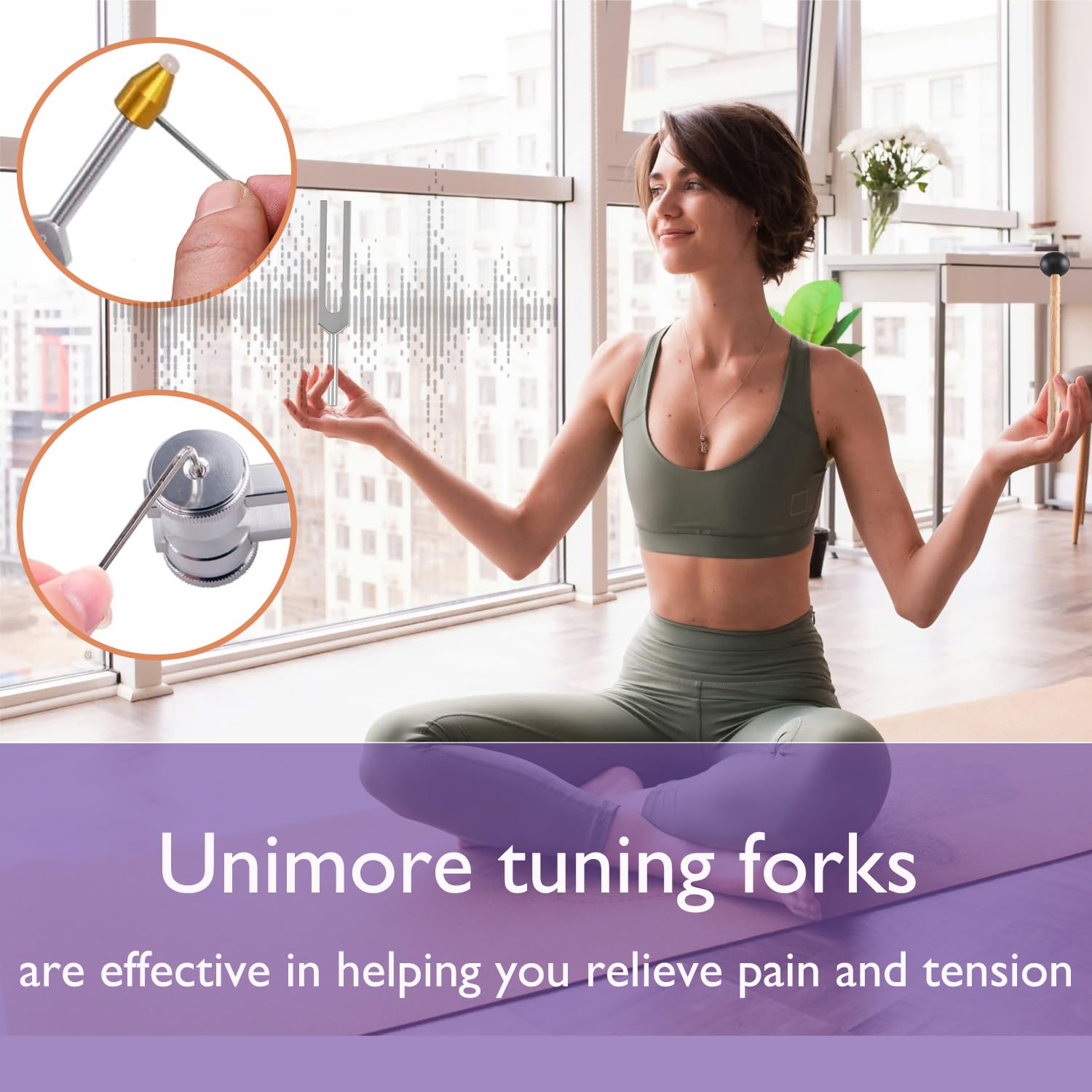 Unimore tuning forks 256 Hz Yin supports focus and grounding