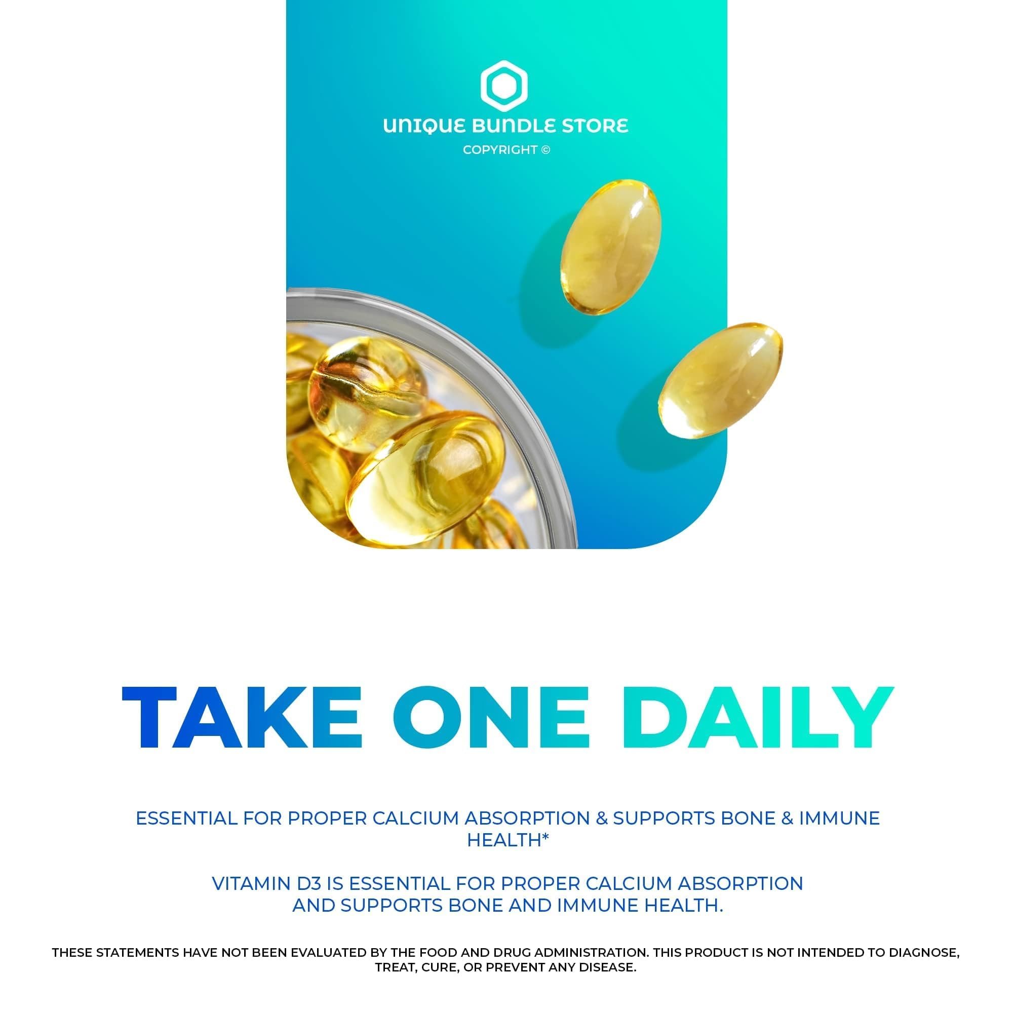 Unique Bundle Store bottle highlights bone strength and immune balance potential with D3.