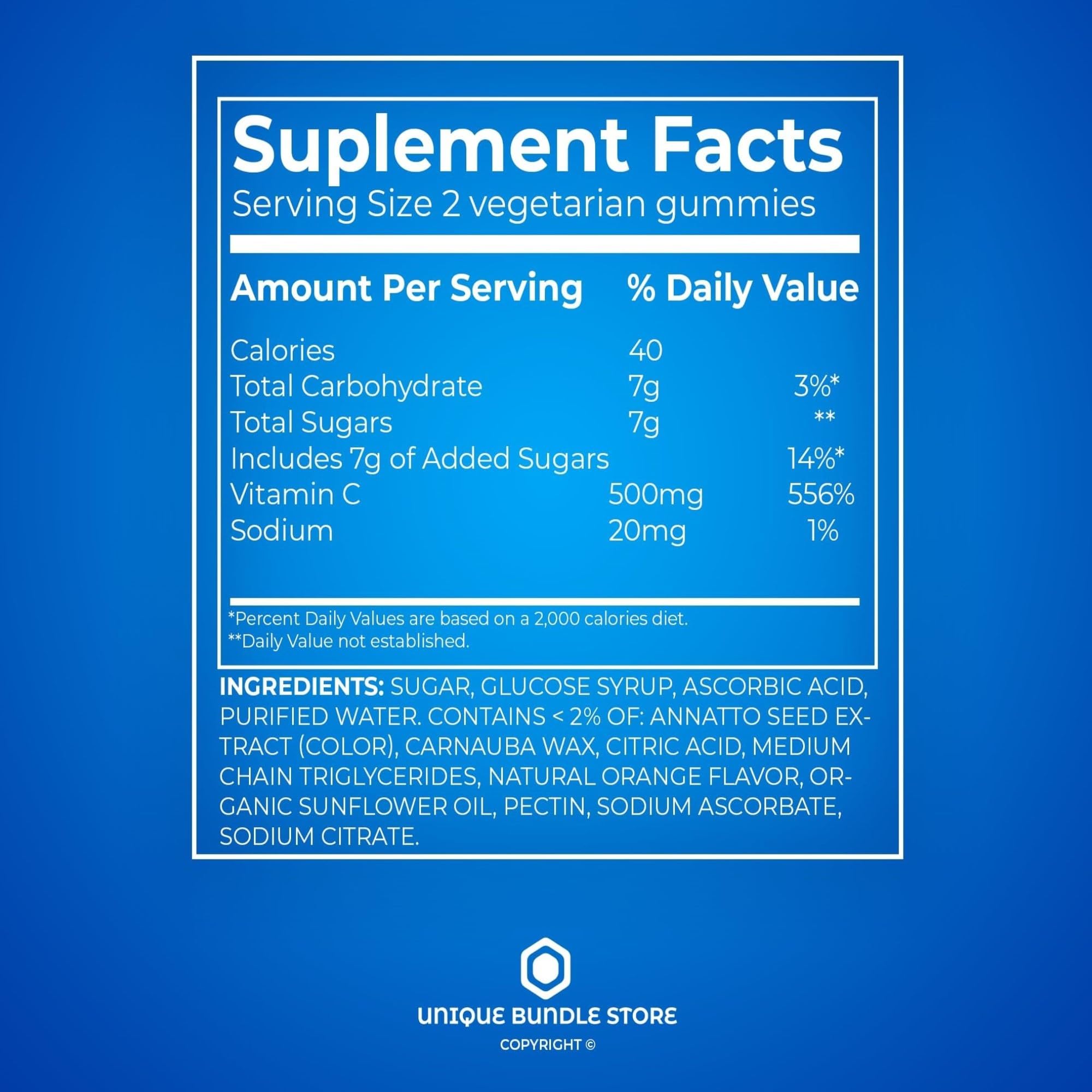 Unique Bundle Store Vitamin C Gummies for adults supports a simple daily wellness routine