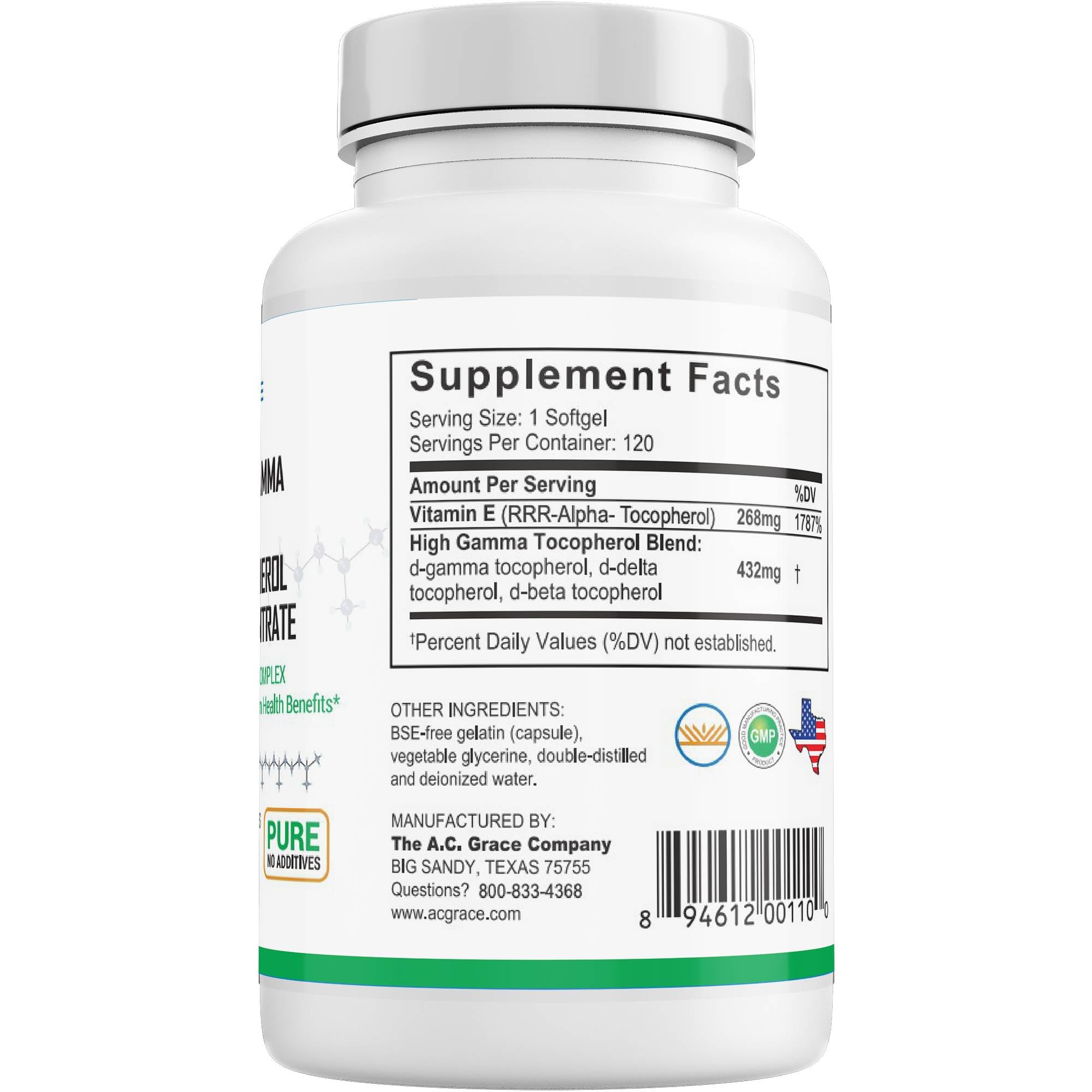 UNIQUE E Kosher certification label on bottle for trusted supplements.