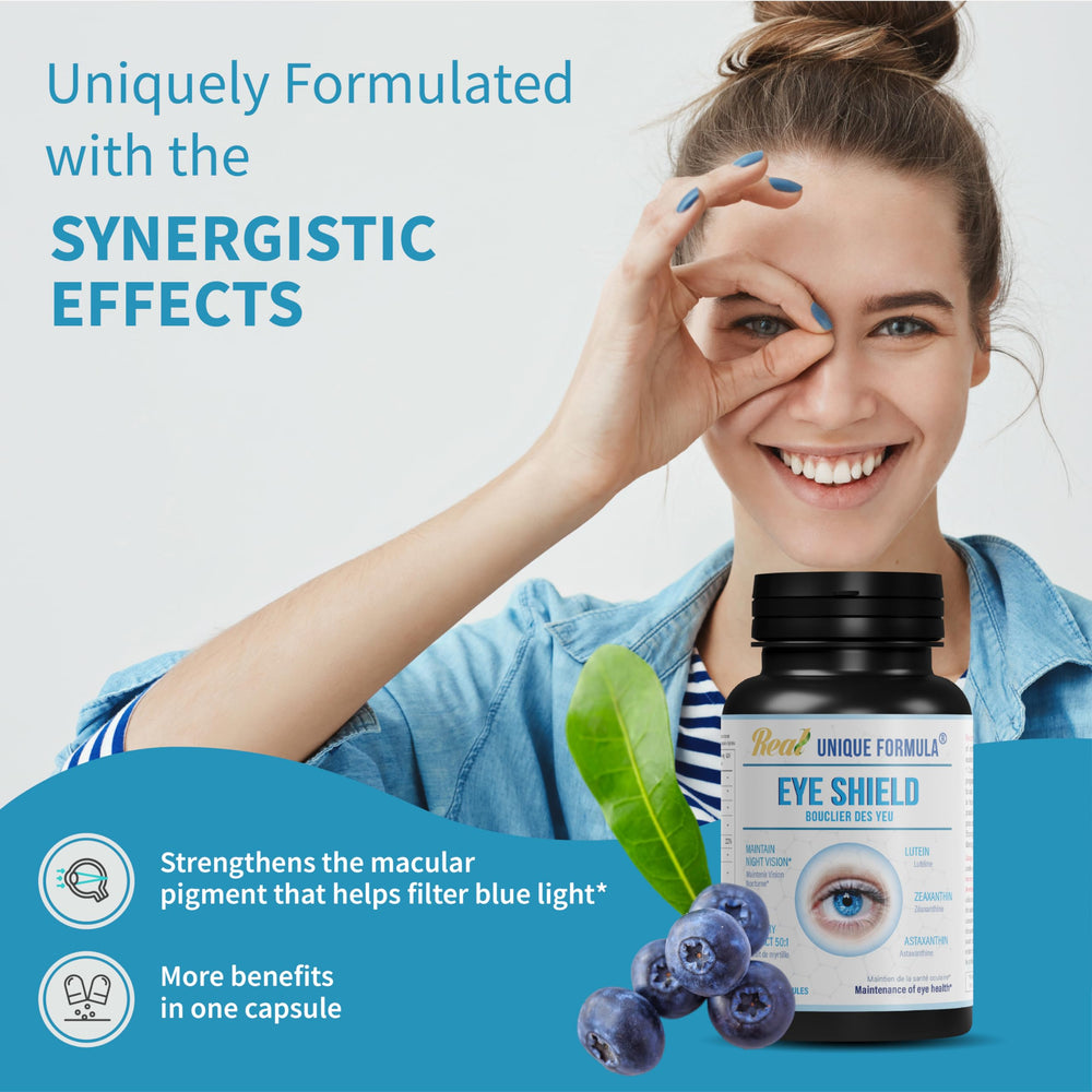 Unique Formula Eye Shield box packaging with branding and label details.