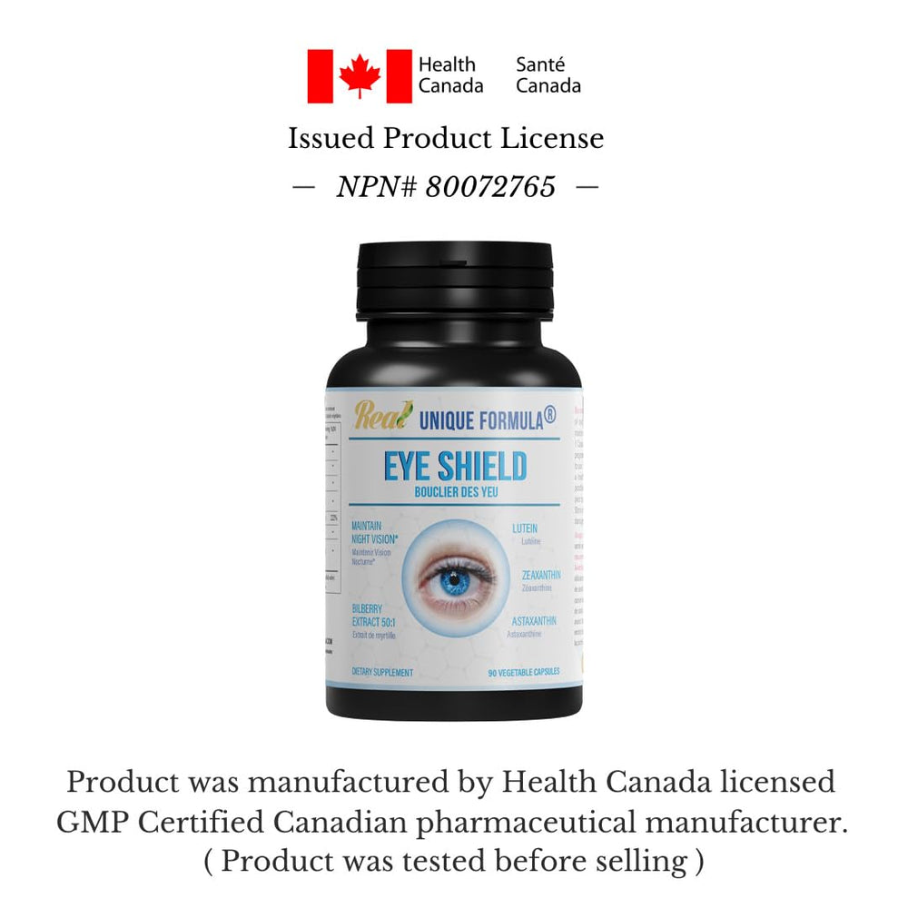 Unique Formula Eye Shield label graphics featuring clean design and trust signals.