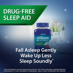 Unisom Simple Slumbers label-detail shot emphasizes 5 mg melatonin for night-time support.
