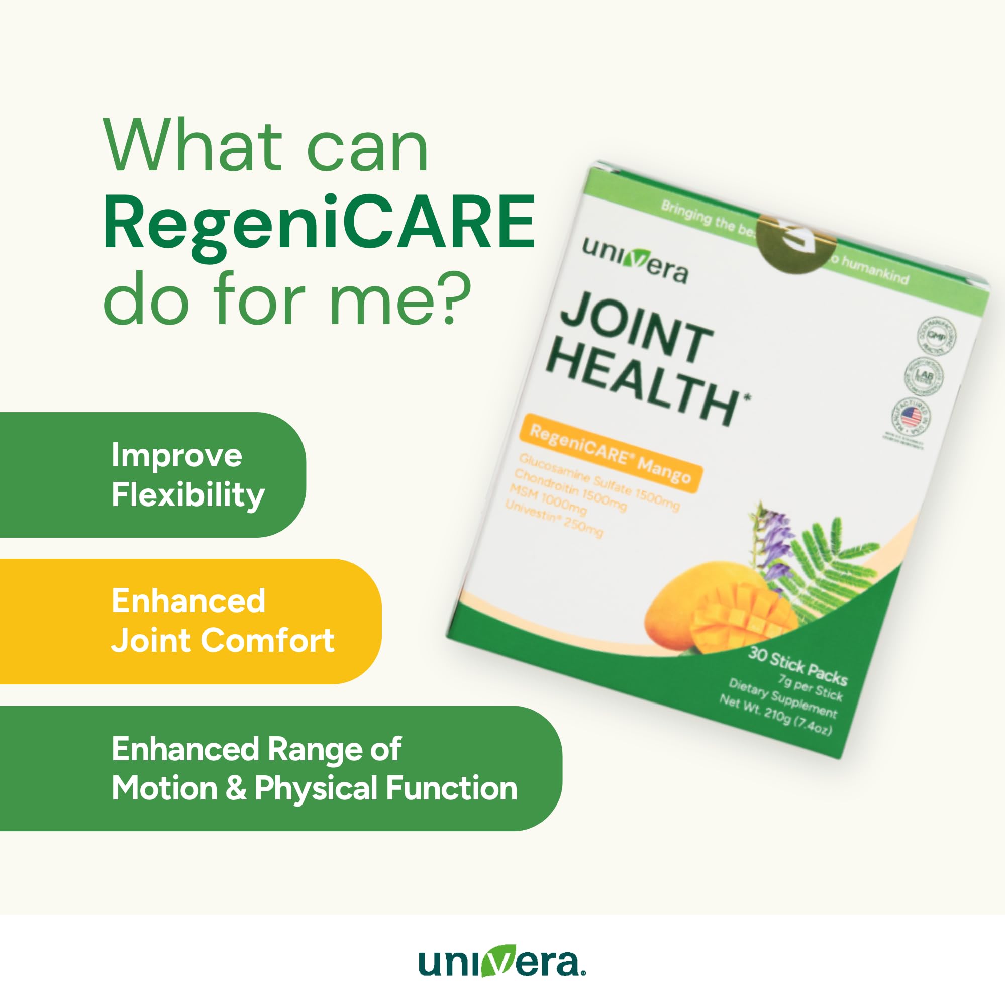 Univera glucosamine and chondroitin with MSM for comprehensive joint care