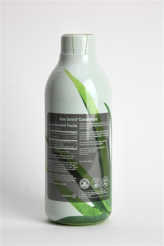 Ingredients panel of Univera Aloe Vera Juice highlighting organic aloe and enzymes