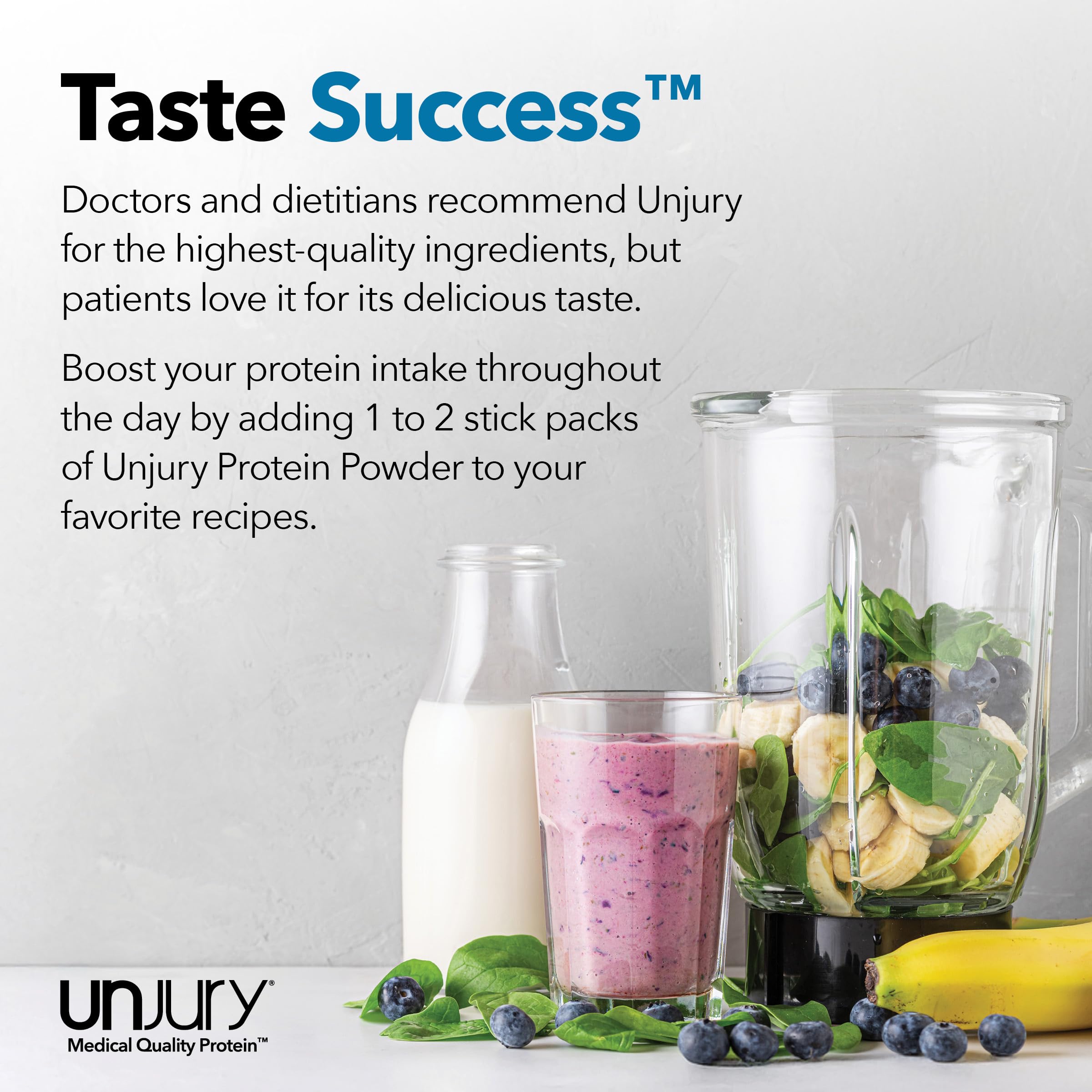 Unjury on-the-go use with a travel-friendly pouch for busy schedules.