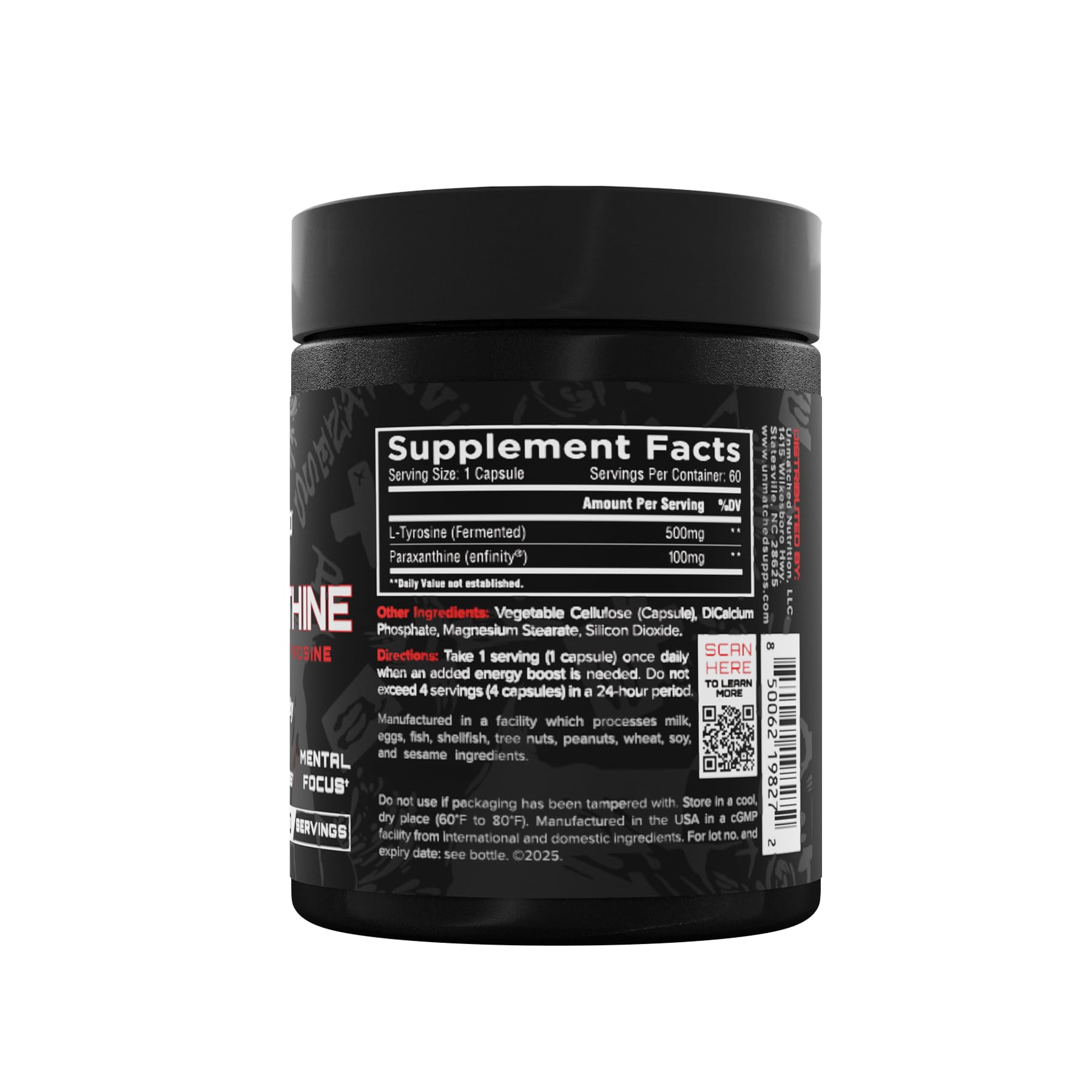 Unmatched Paraxanthine serving with measuring tool suggests controlled dosing for consistency.
