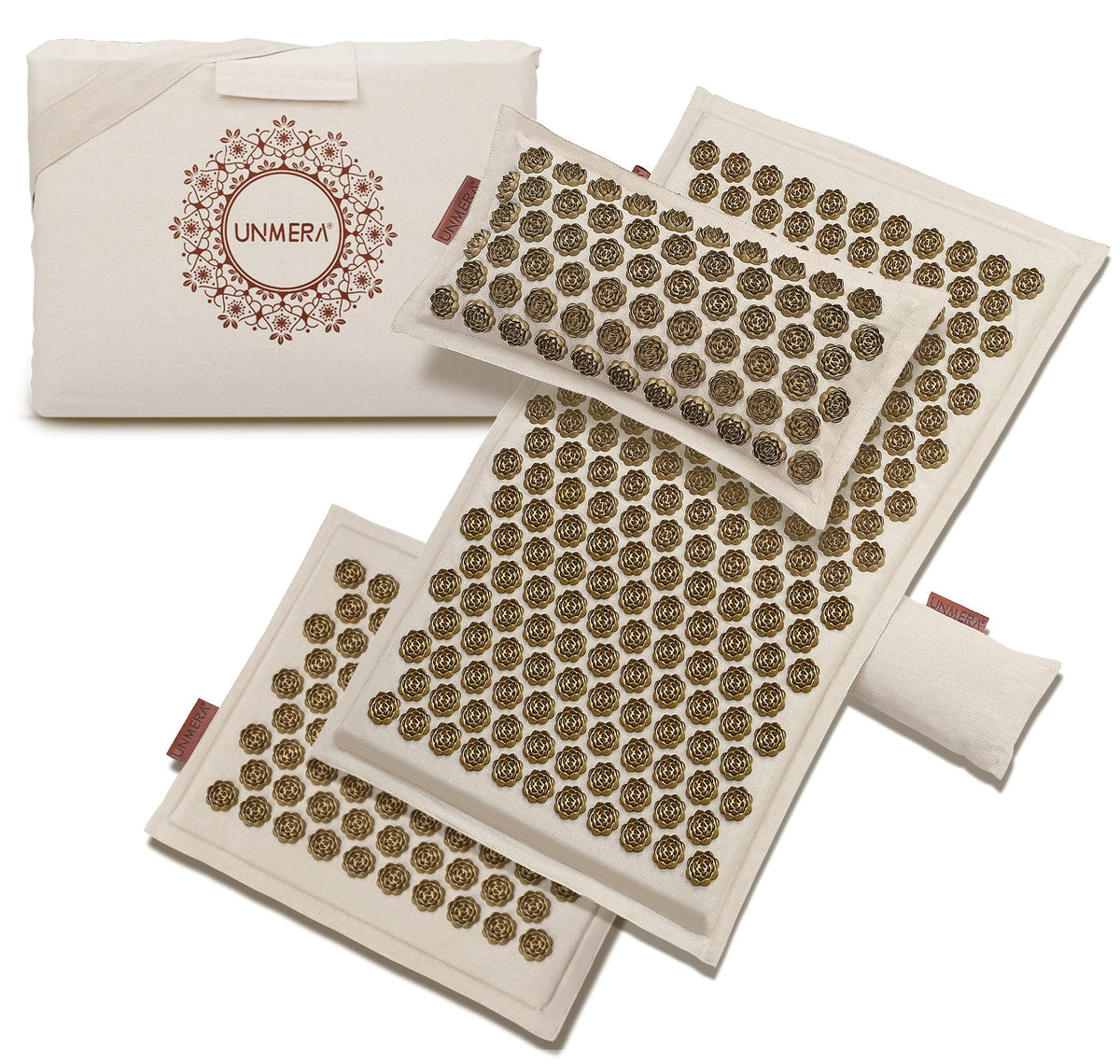 UNMERA acupressure mat camellia spikes provide back support and daily relaxation.