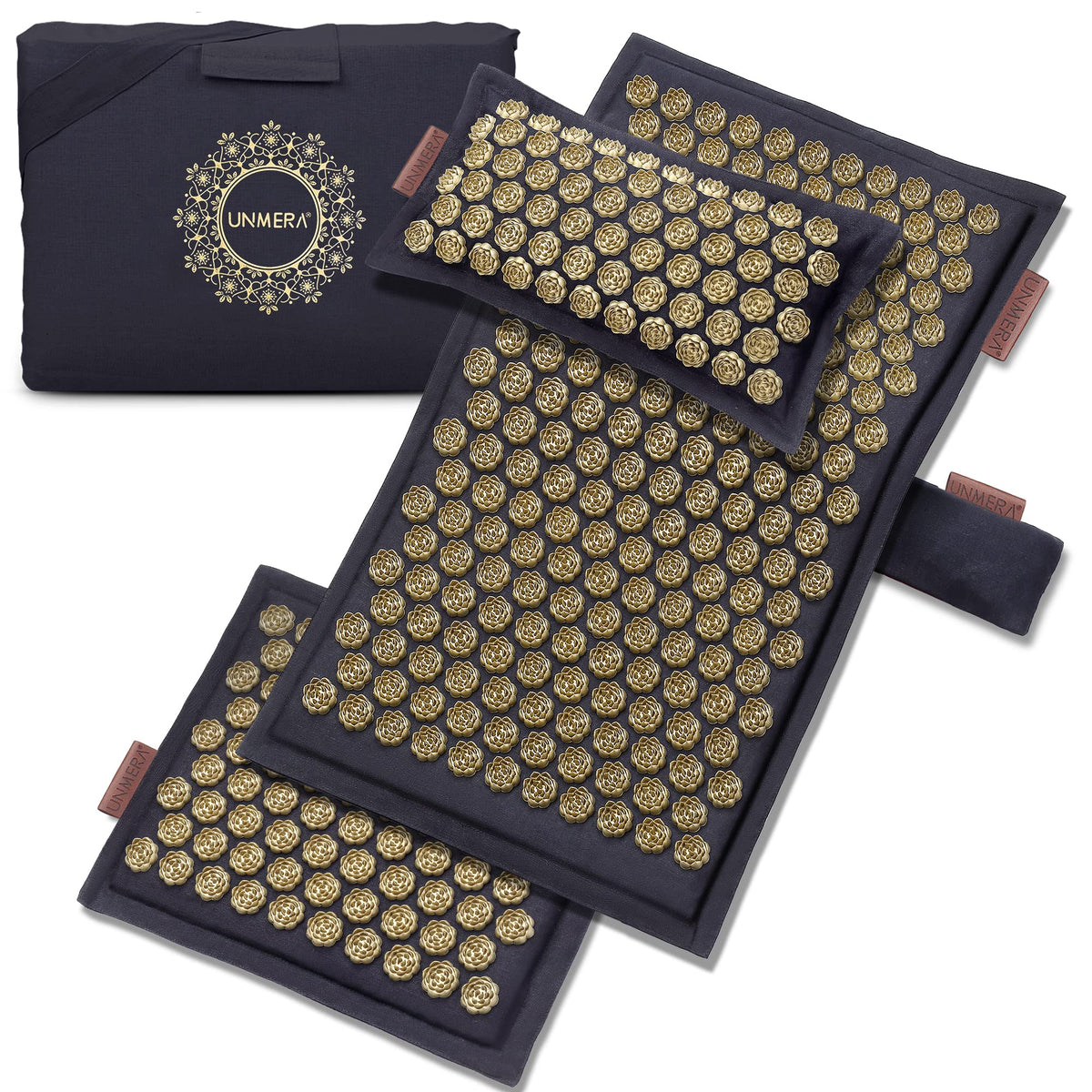 UNMERA acupressure mat close-up in linen texture for comfort and relief