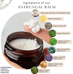 Untamed Organics Tea Tree Oil Balm closeup emphasizes a clean fragrance-free formula