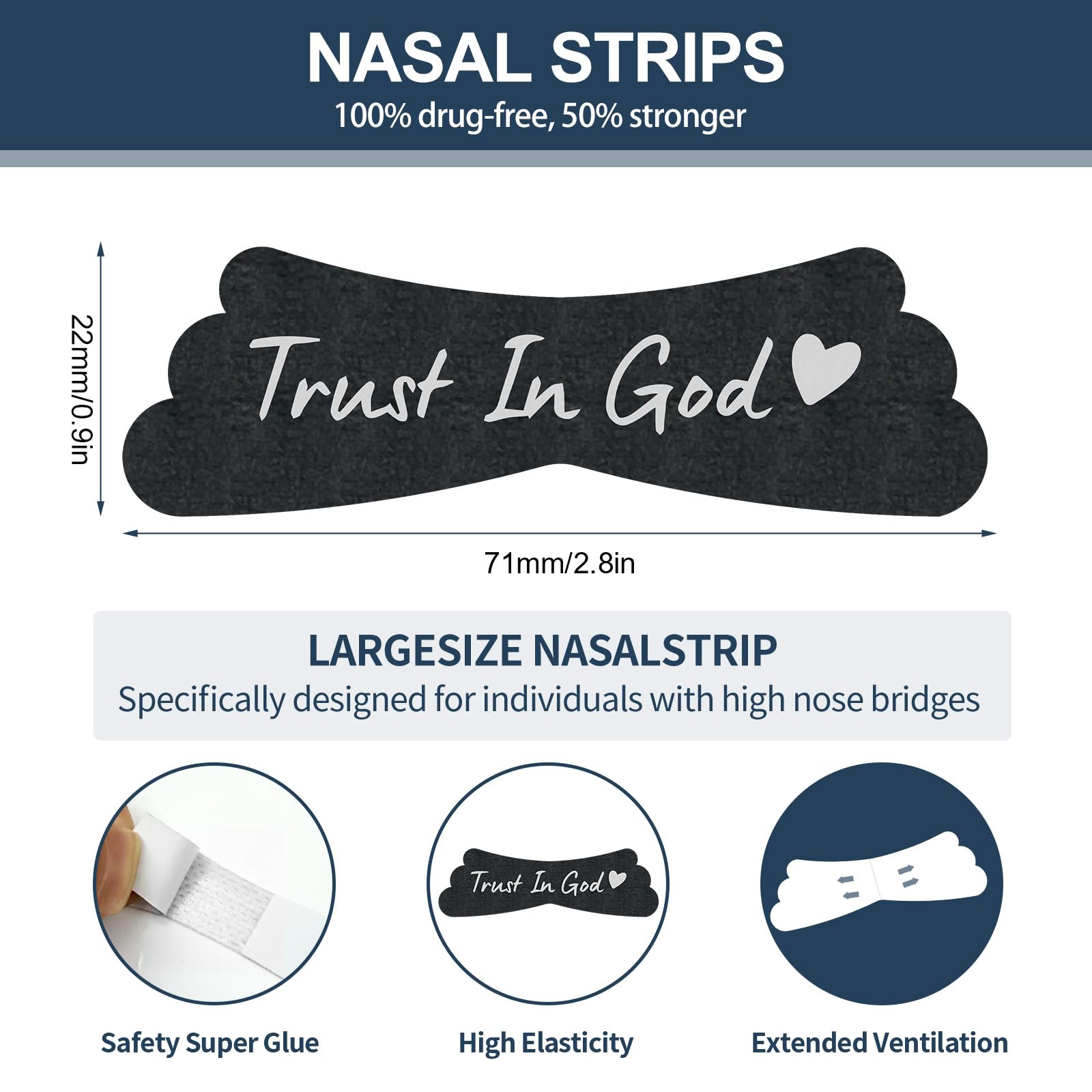 Universal 71x22 mm size fits most nose shapes securely.