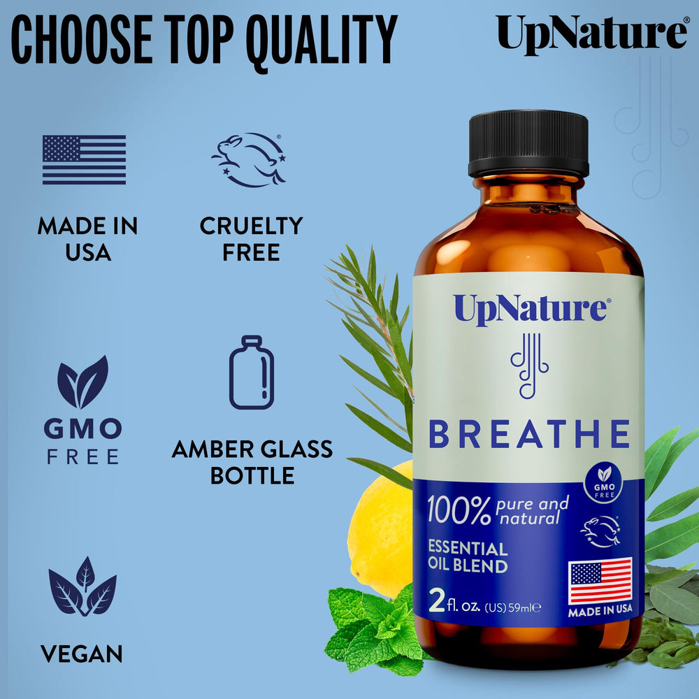 UpNature Breathe cardamom oil shot highlighting rich aroma.