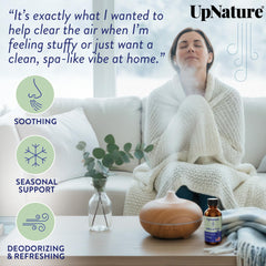 UpNature Breathe eucalyptus image highlighting air-purifying aroma.