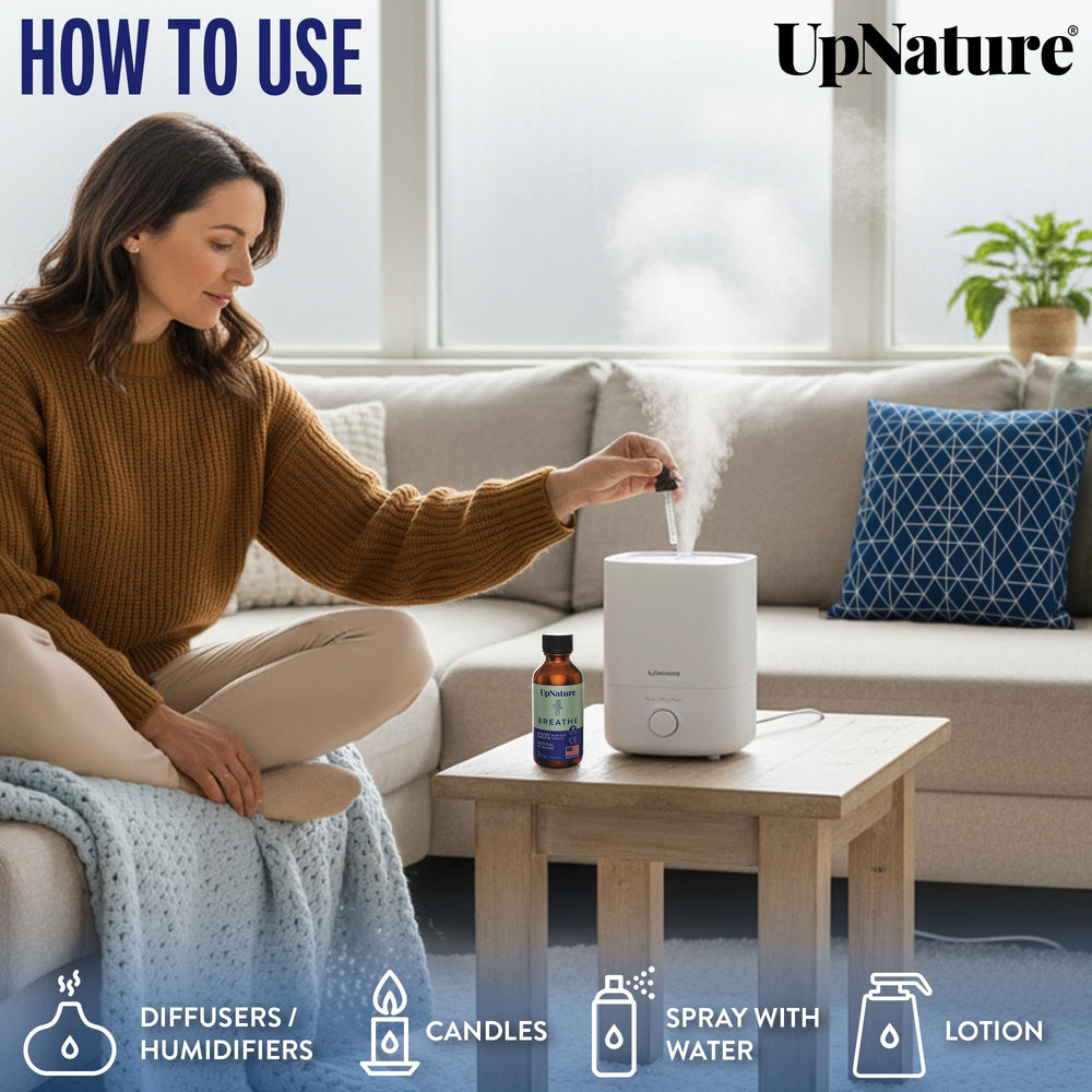 UpNature Breathe lemon peel image for bright, uplifting diffusion.