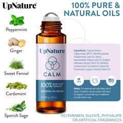 UpNature Calm roll-on on temples and neck promotes a calming mood