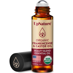 UpNature castor and frankincense eye roller bottle for soothing under-eye nourishment