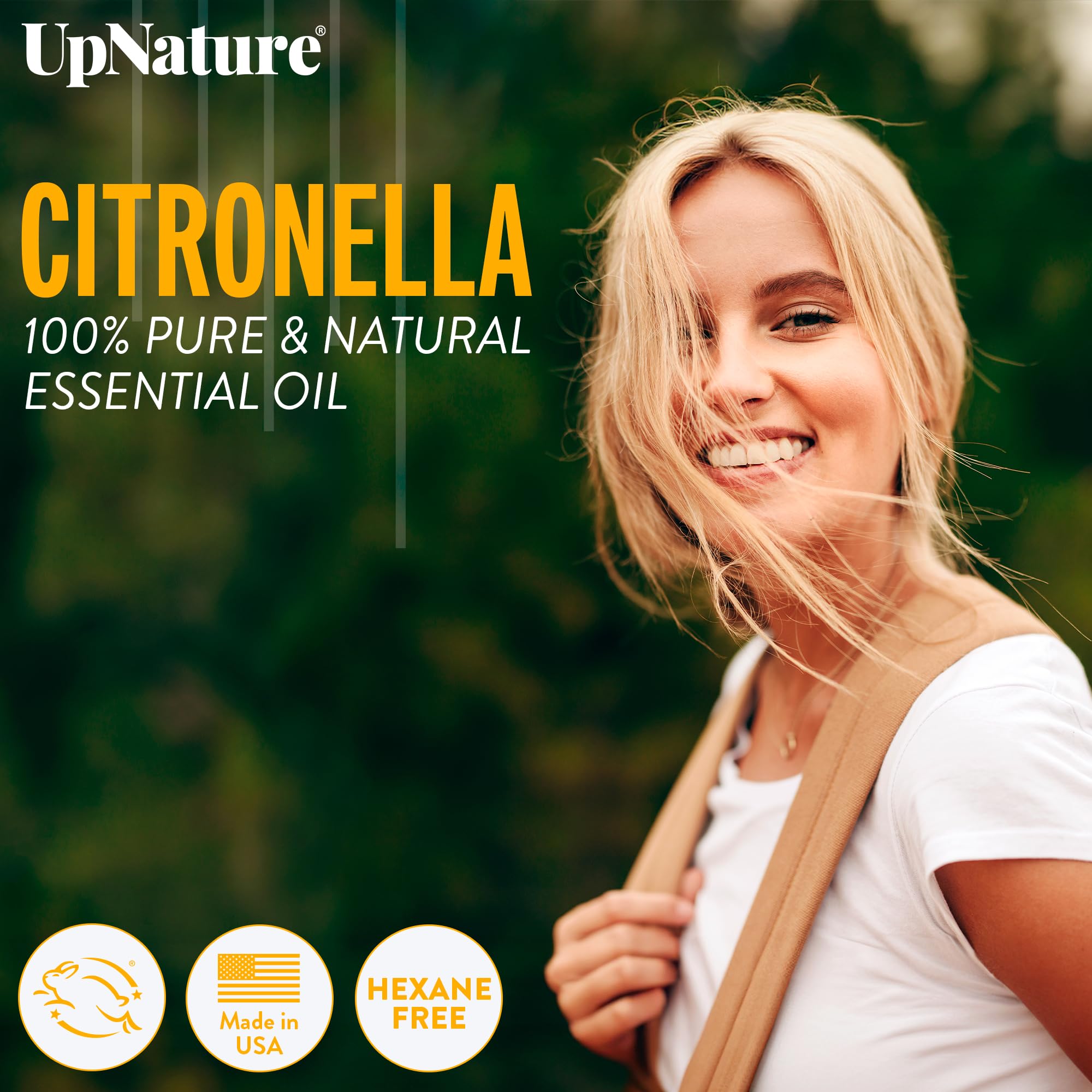 UpNature Citronela aplicador rodillo en la palma para campamentos.