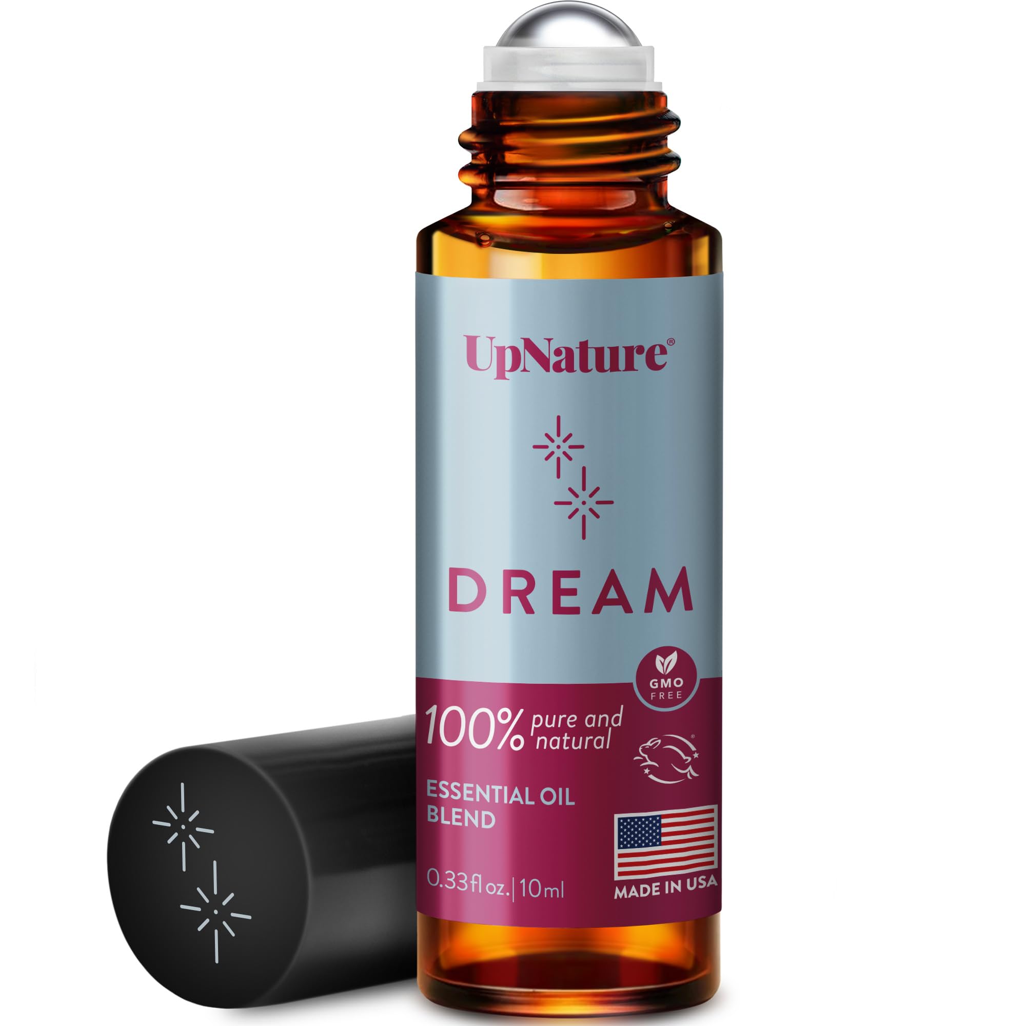UpNature Dream Sleep roll-on bottle with calming bedtime blend.