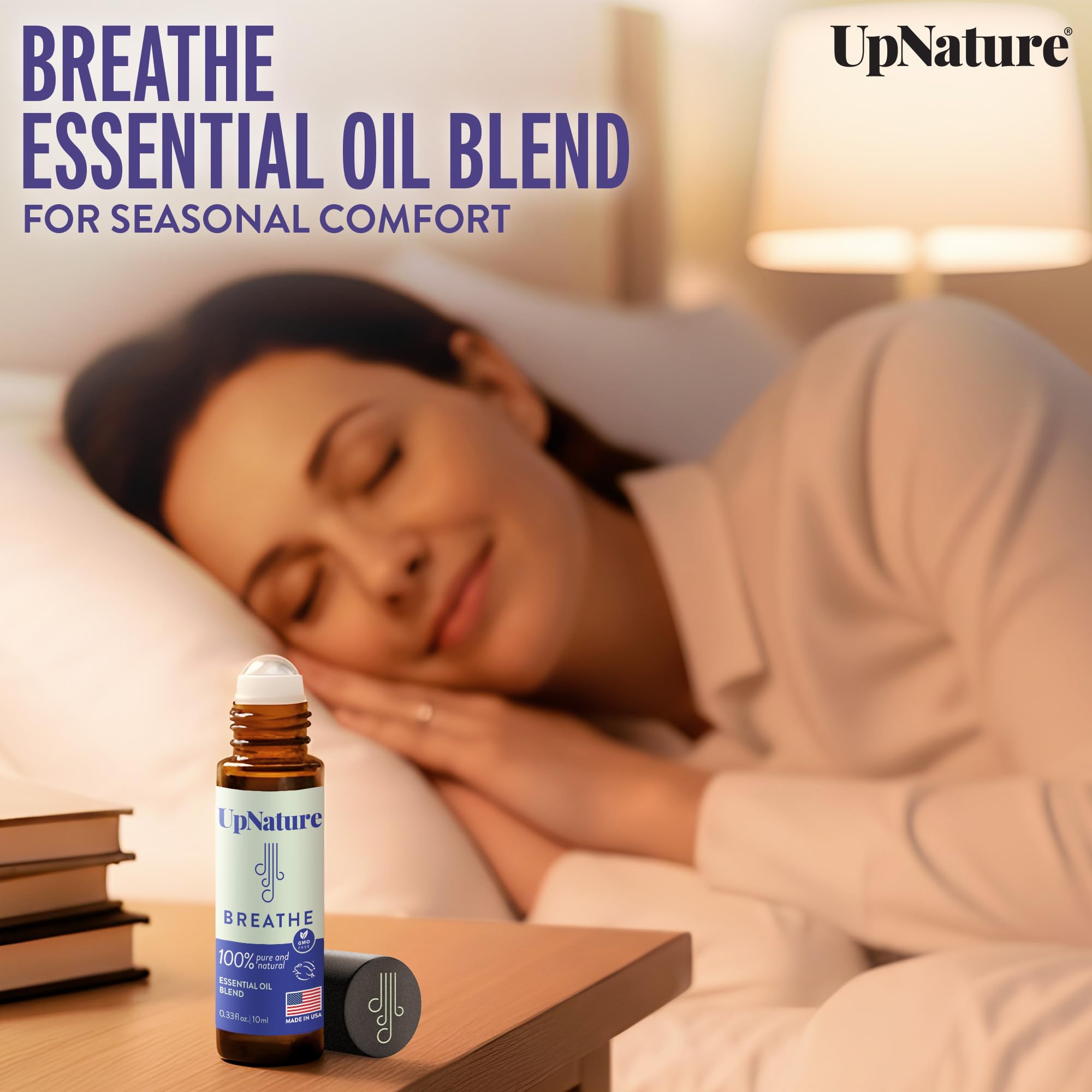 UpNature roll-on in hand demonstrates easy application and real-world use.
