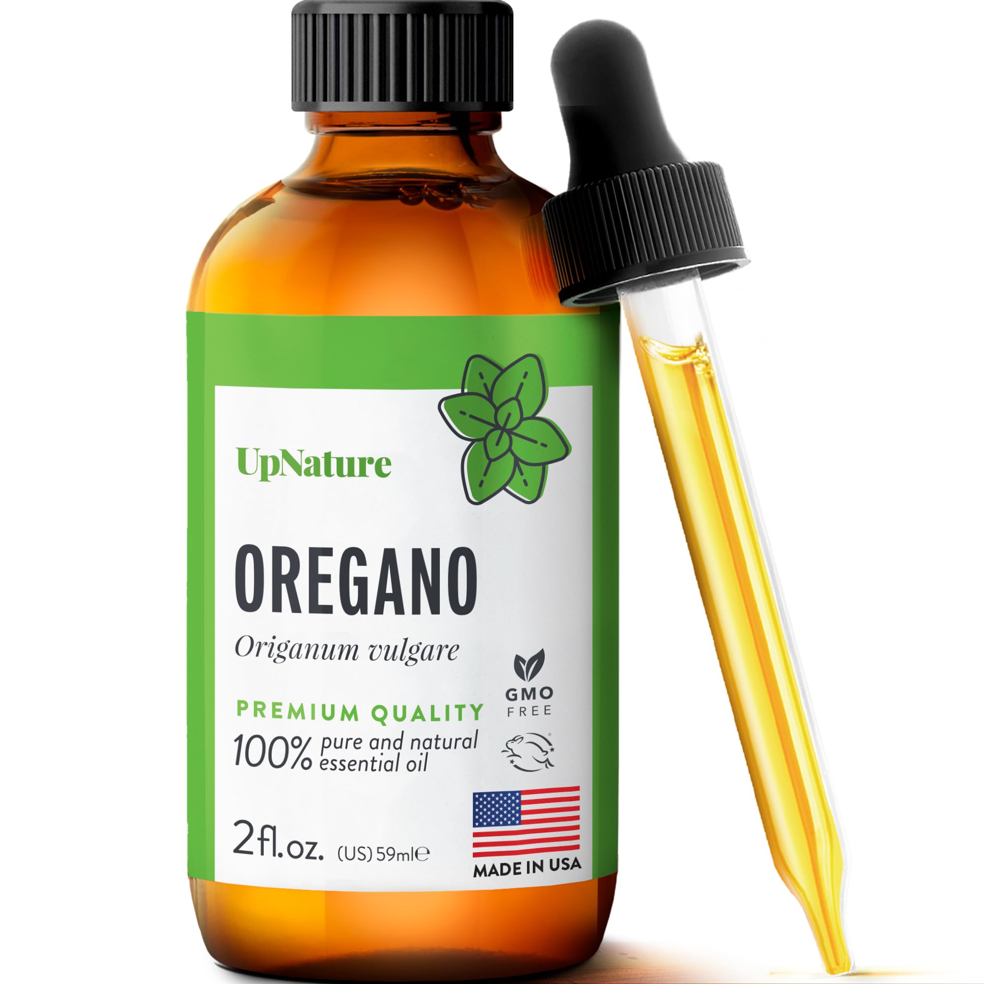 UpNature Oregano Oil 2oz bottle for pure aroma and natural cleaning.