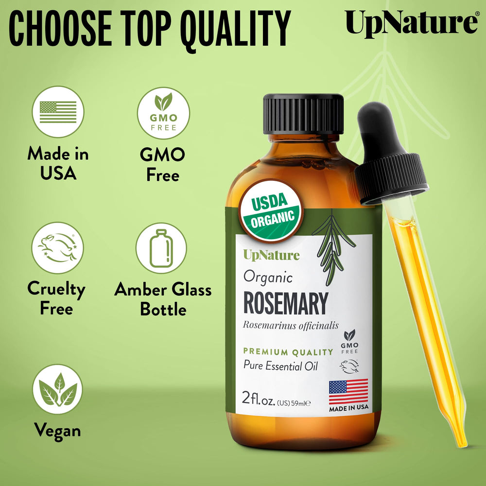 UpNature Rosemary Oil blended into DIY beauty routines.