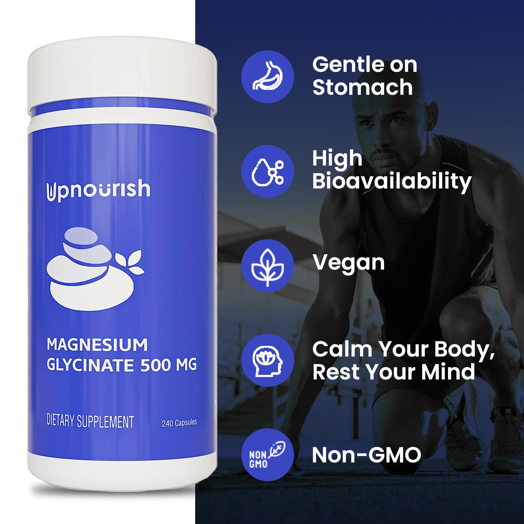 UpNourish calming night routine setup with capsules for better sleep moments