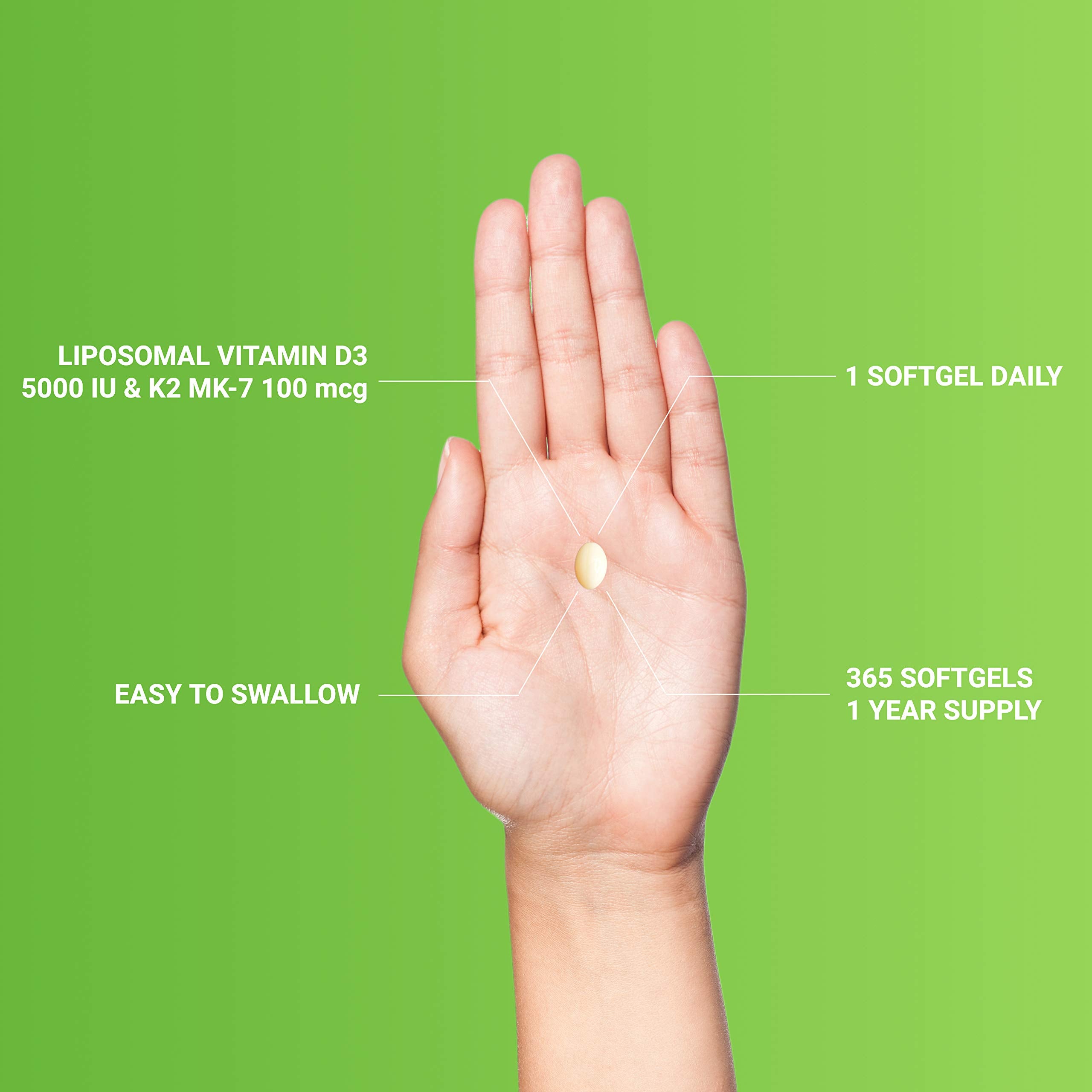 UpNourish liposomal D3 K2 MK-7 packaging front conveys trusted, gluten-free formula.
