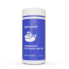 UpNourish magnesium glycinate capsules bottle front for daily sleep support