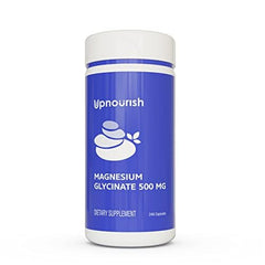 UpNourish magnesium glycinate bottle with clear supplement facts for informed daily dosing