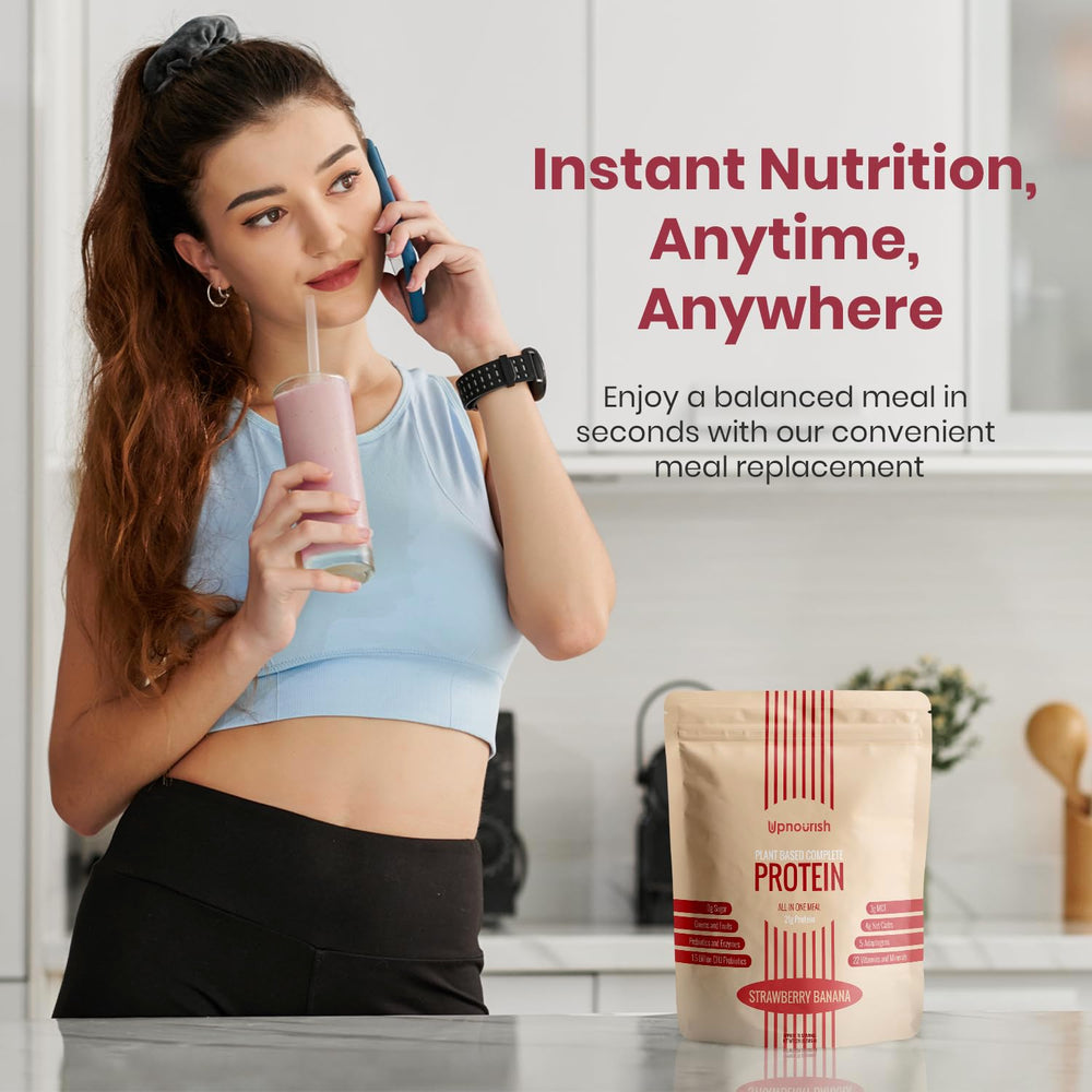 Measuring spoon with UpNourish powder for portion control