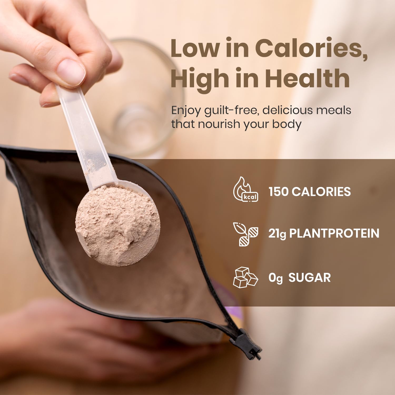 UpNourish Vanilla Cookie Protein shake in a glass, dairy-free and satisfying.
