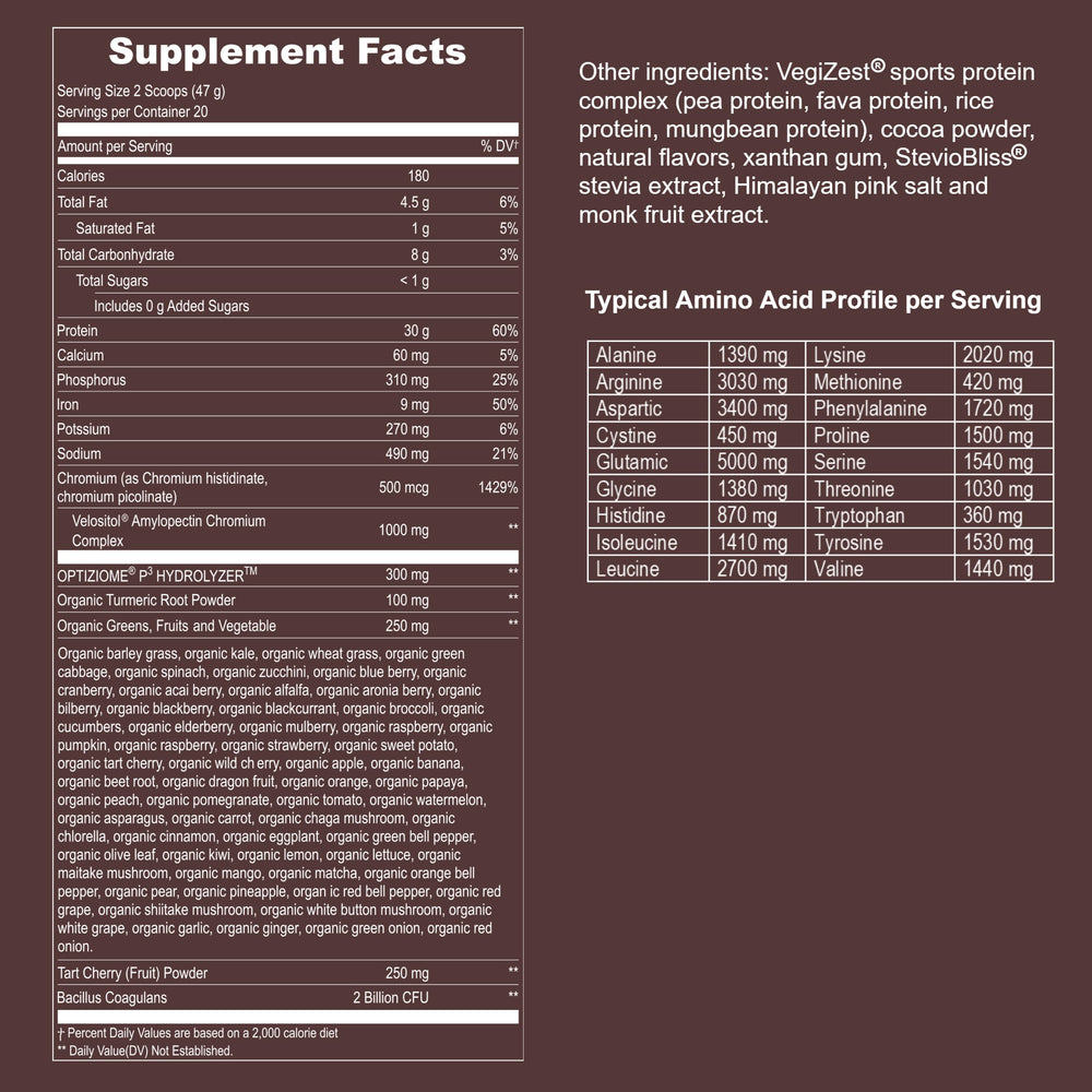 UpNourish vegan sport protein chocolate bcaas-visual: highlighting essential amino acids for workouts.