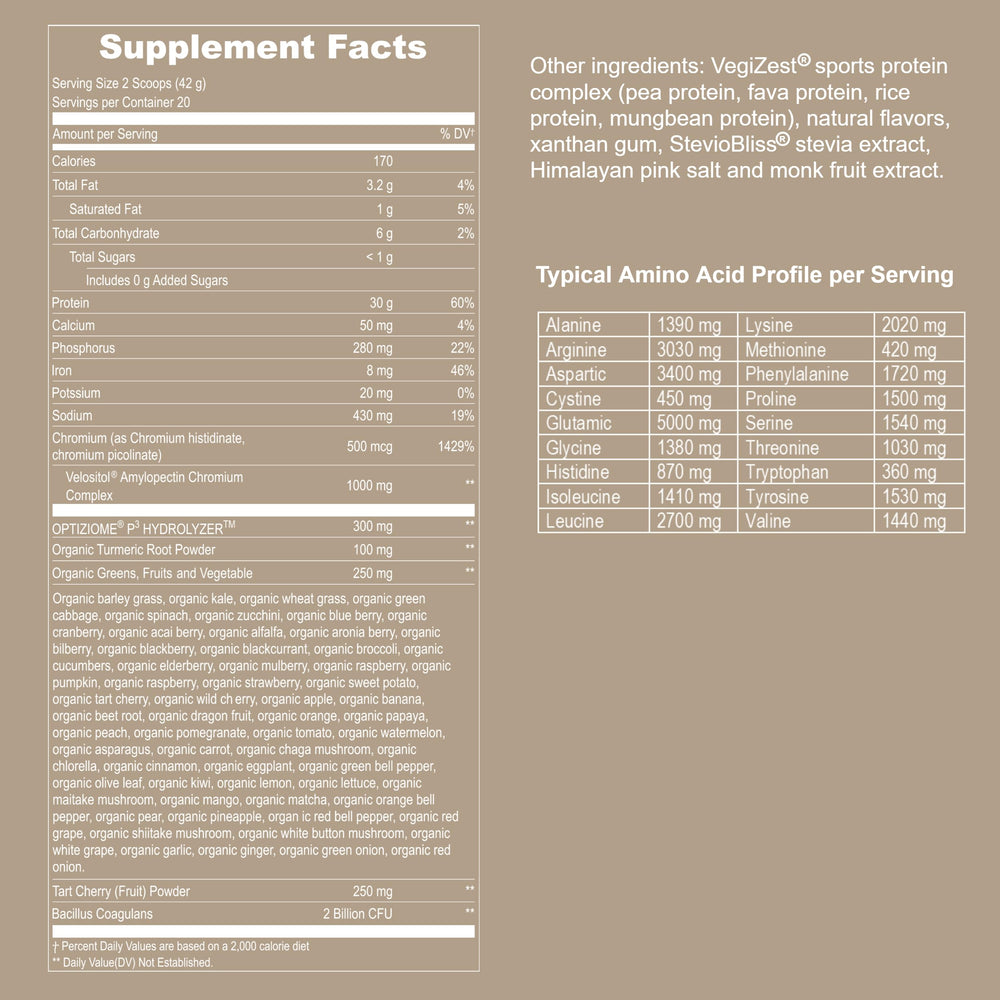 UpNourish vanilla protein powder ready-to-mix shake in a glass after training