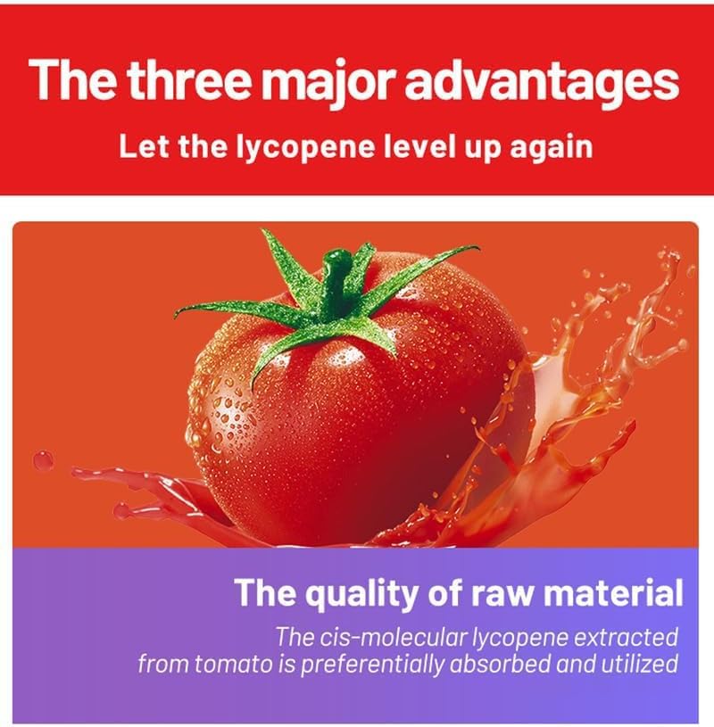 Upondata Lycopene capsules floating to showcase convenient softgels