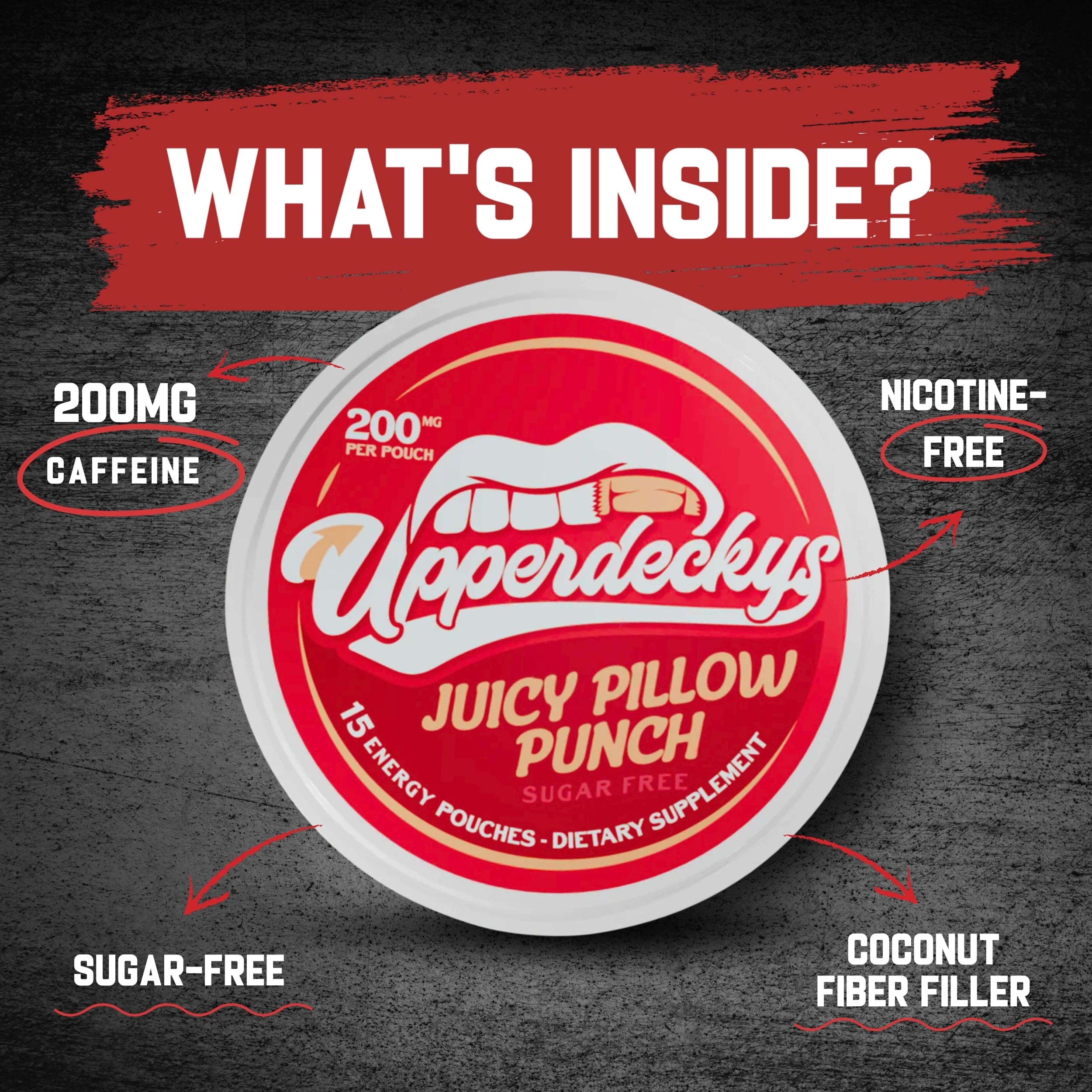 Upperdeckys Rippin Rootbeer pouch close-up for quick caffeine boost.