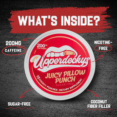Upperdeckys Rippin Rootbeer pouch close-up for quick caffeine boost.