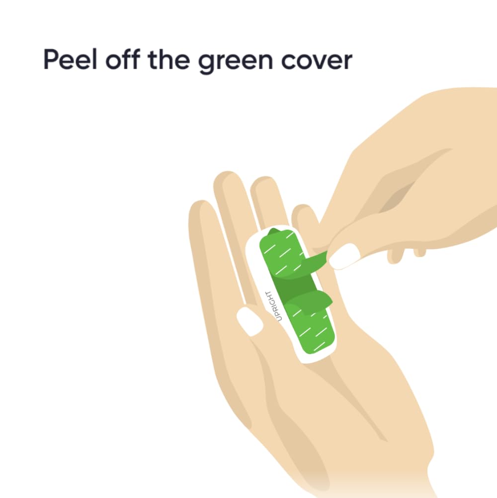 Upright GO adhesives being applied on skin for a secure, comfortable fit