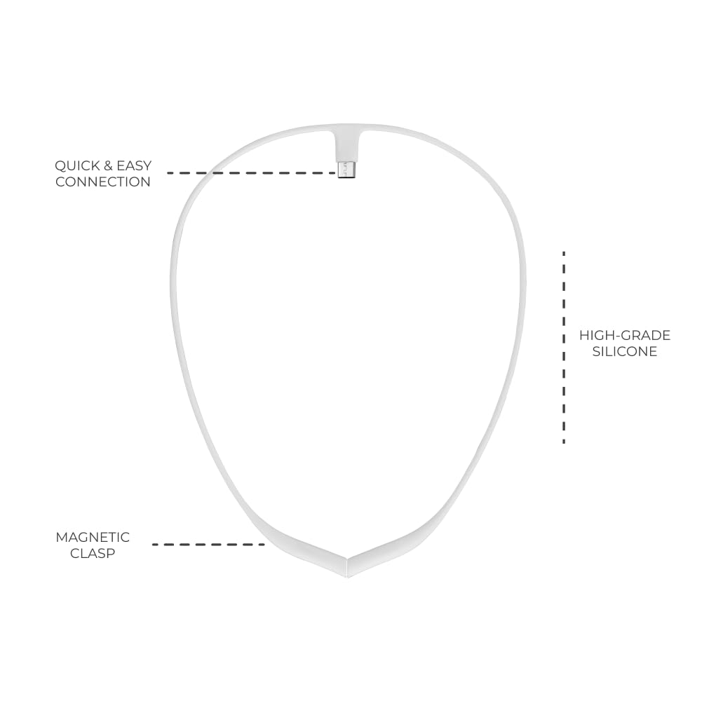 Upright GO necklace worn on the neck blends with outfits